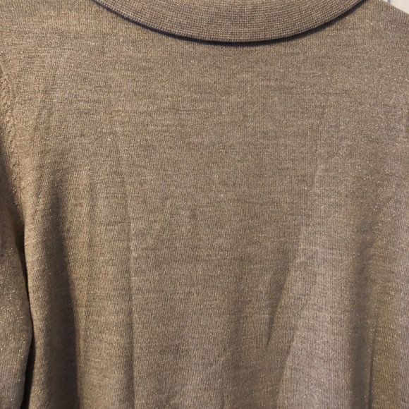 Tan mock neck sweater with simmer thread - Picture 2 of 6